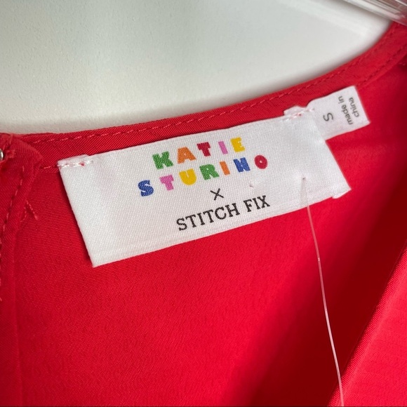 Stitch Fix l KATIE STURINO Arnette Red Pleated Midi Dress, Small - Picture 7 of 13